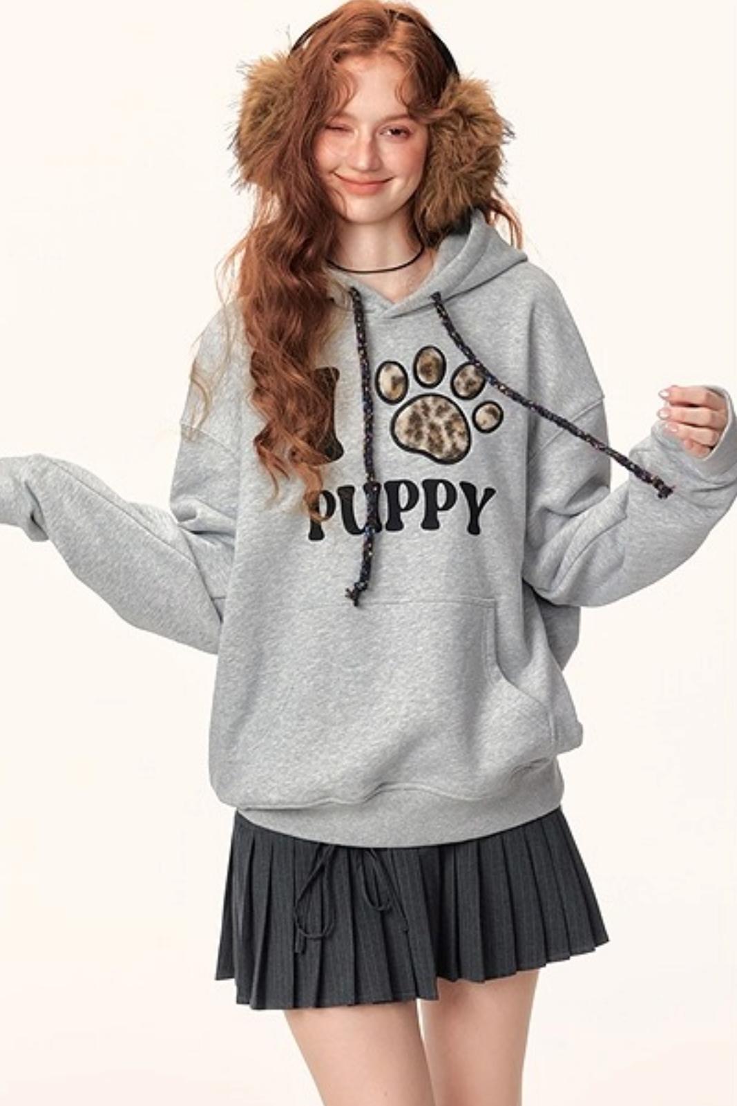 Hooded Leopard Print Sweatshirt