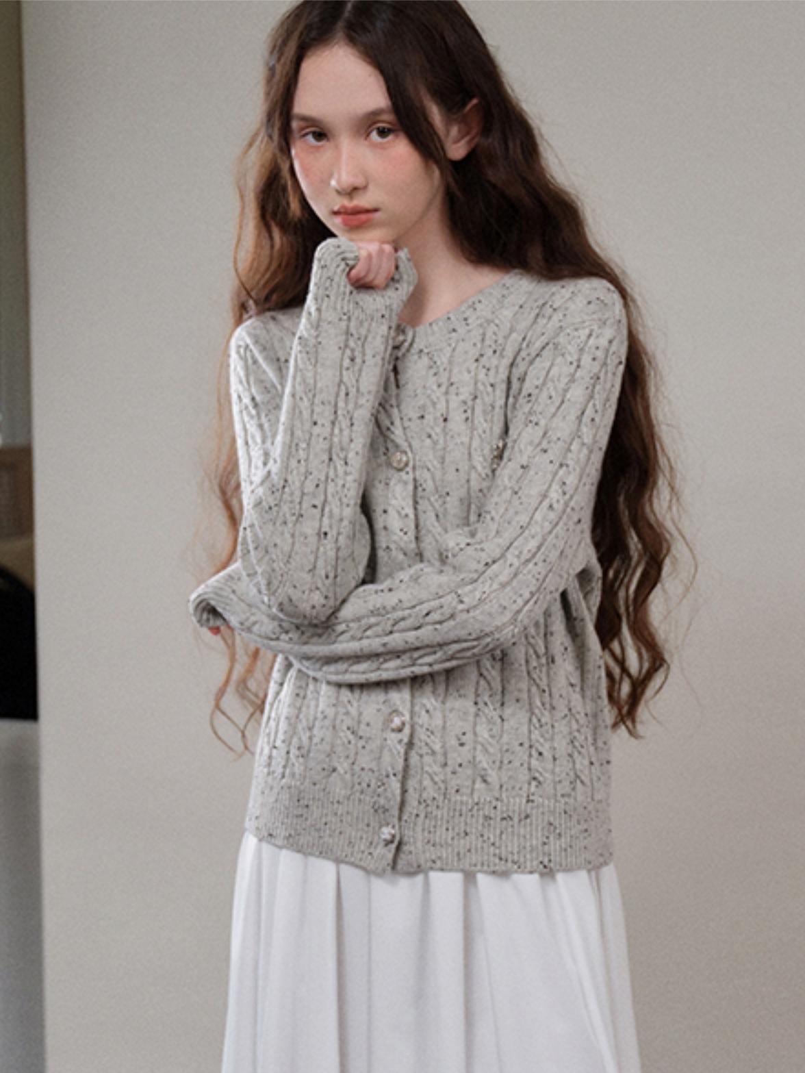 French Gray Loose Knitted Cardigan