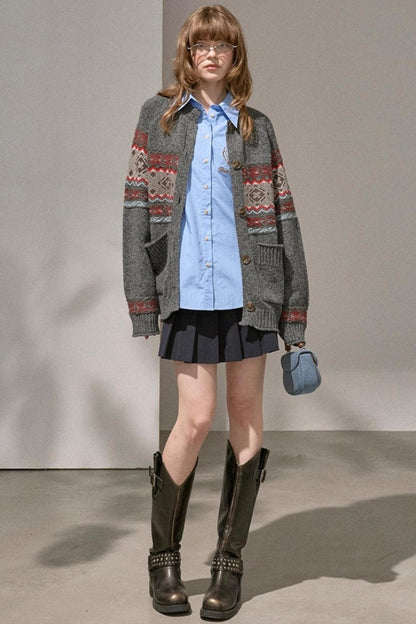 Atmospheric V-Neck Knitted Cardigan