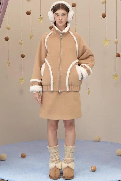 Snow Season Wool A-Line Skirt