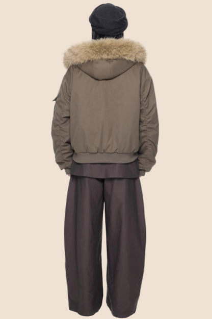 Fur Collar Hooded Cotton Jacket