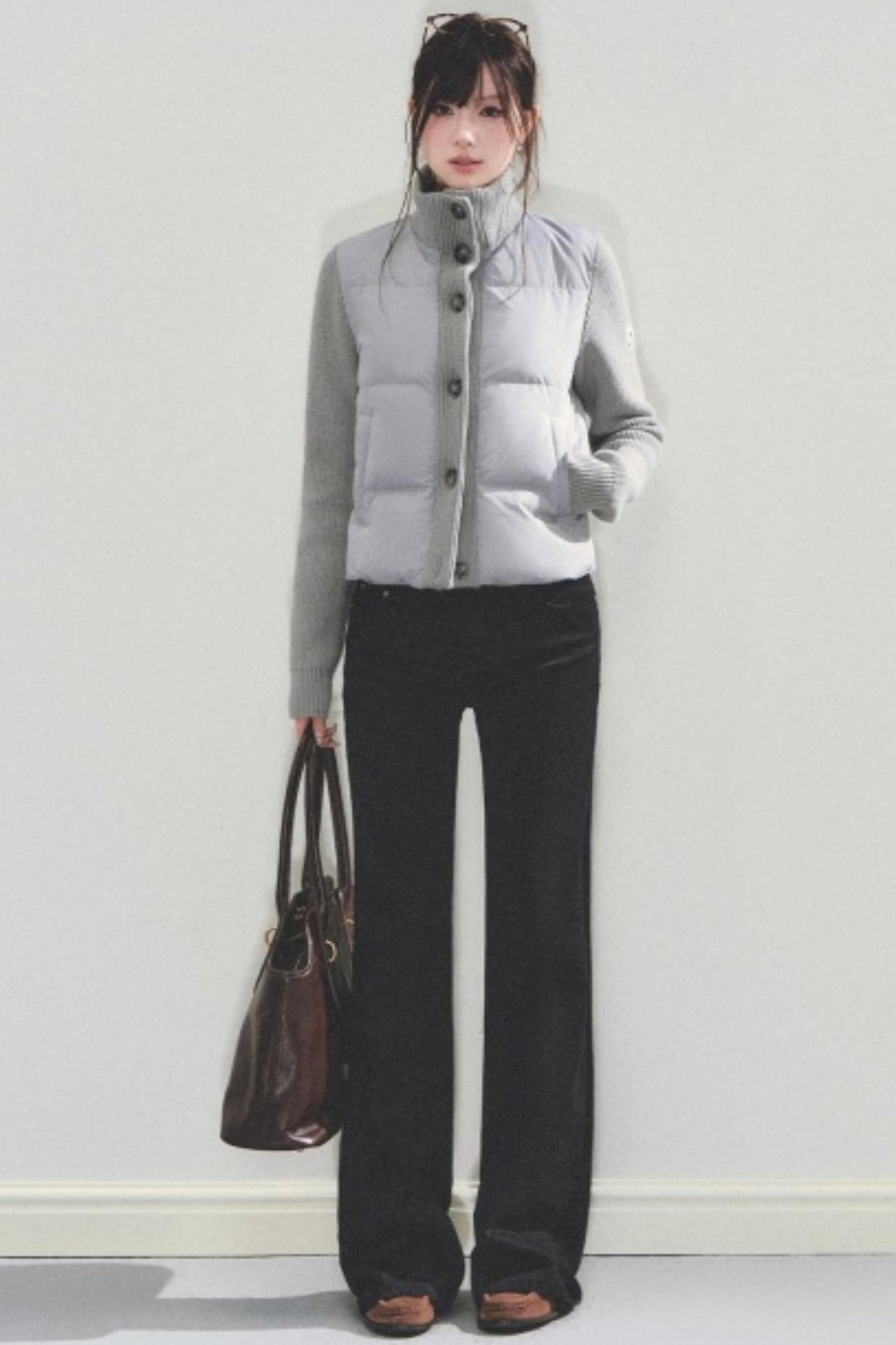 Knitted Patchwork Down Jacket