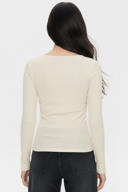 Lace-Trimmed Knit Top