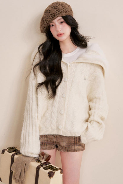 Winter Faux Patchwork Cardigan