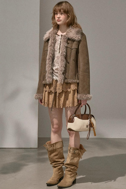 Cascading Vintage Short Skirt