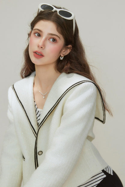 Wool Blend Silhouette Short Coat