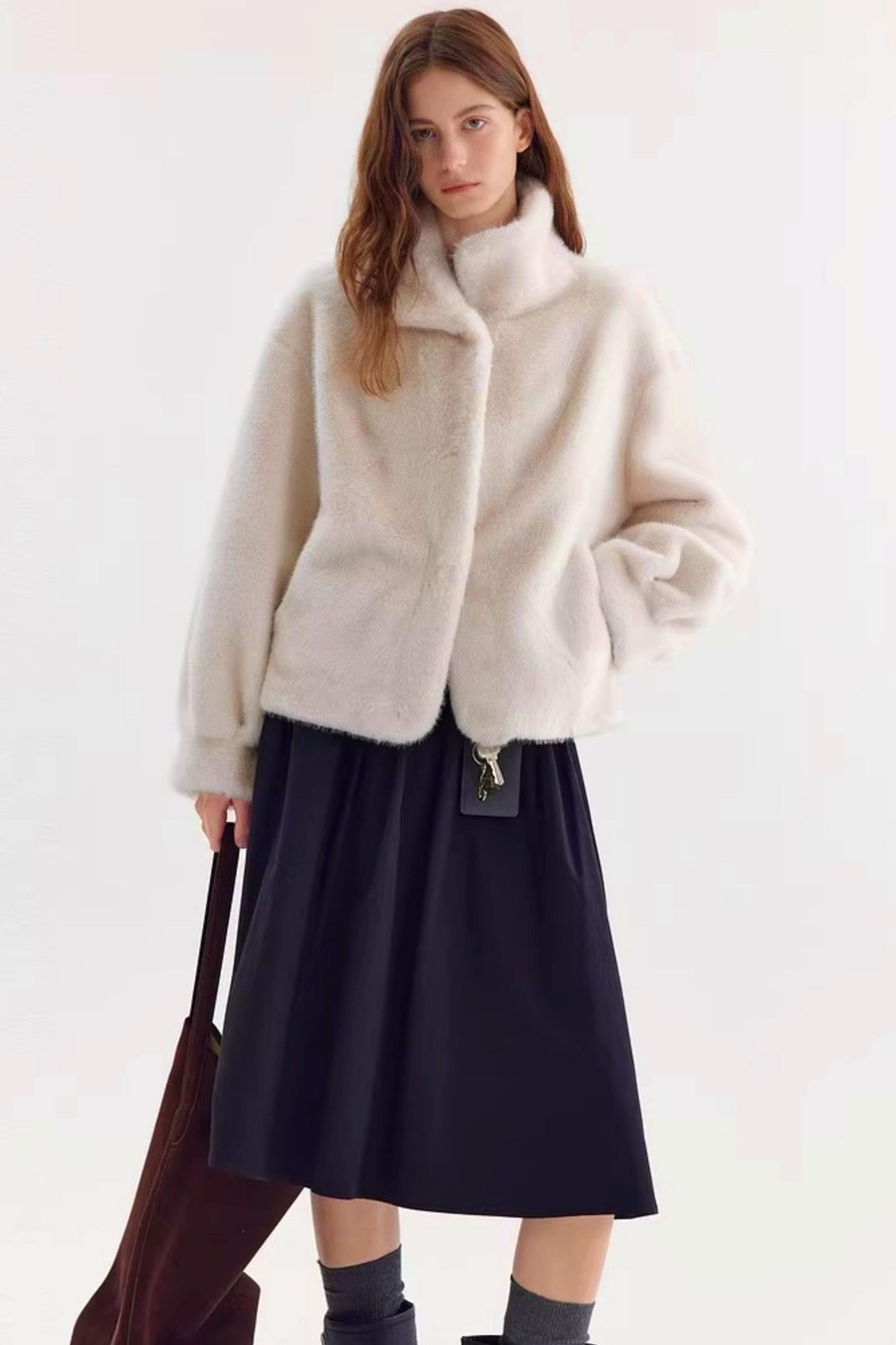 Faux Mink Fur Coat