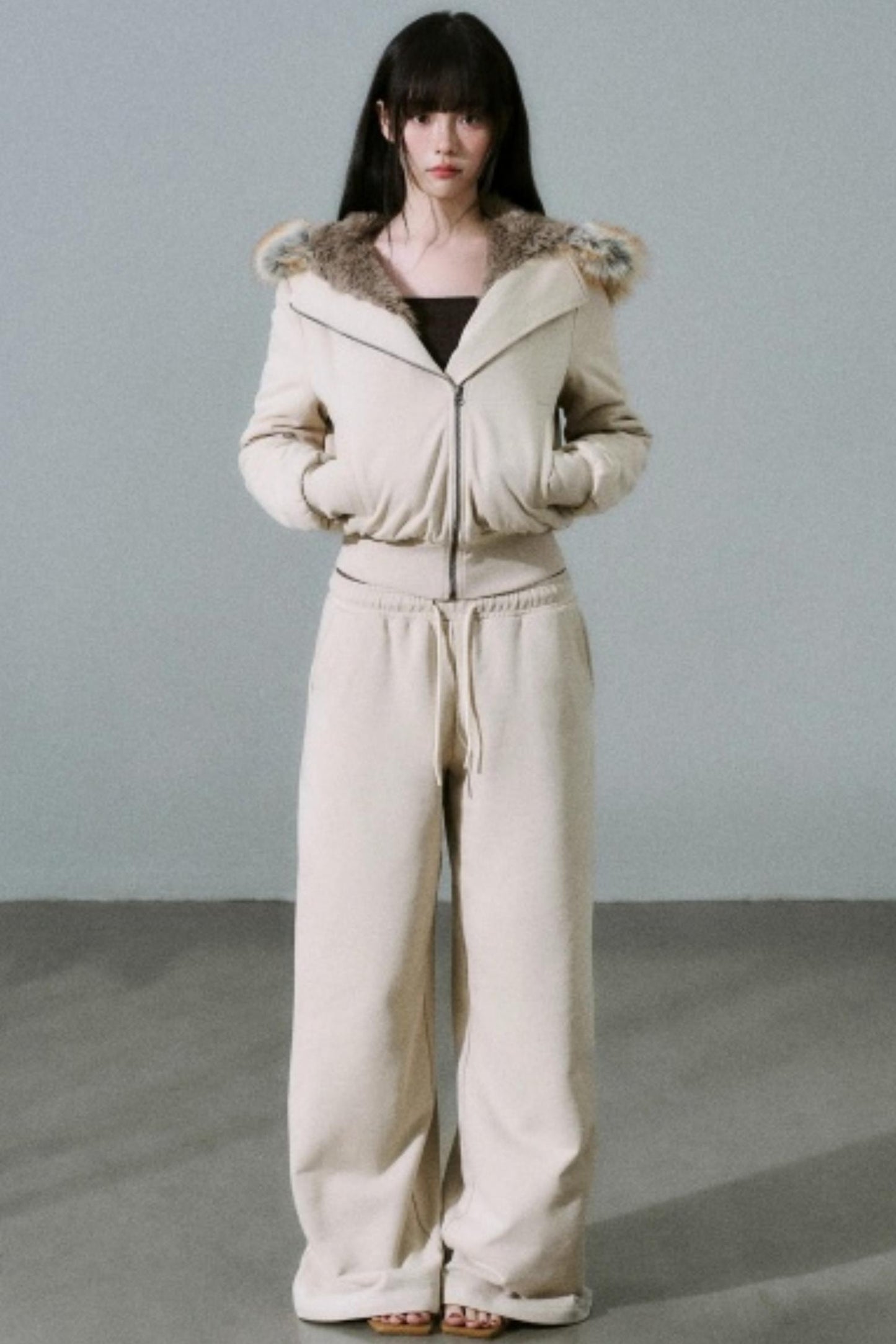 Plaid Patchwork Terry Sweatpants