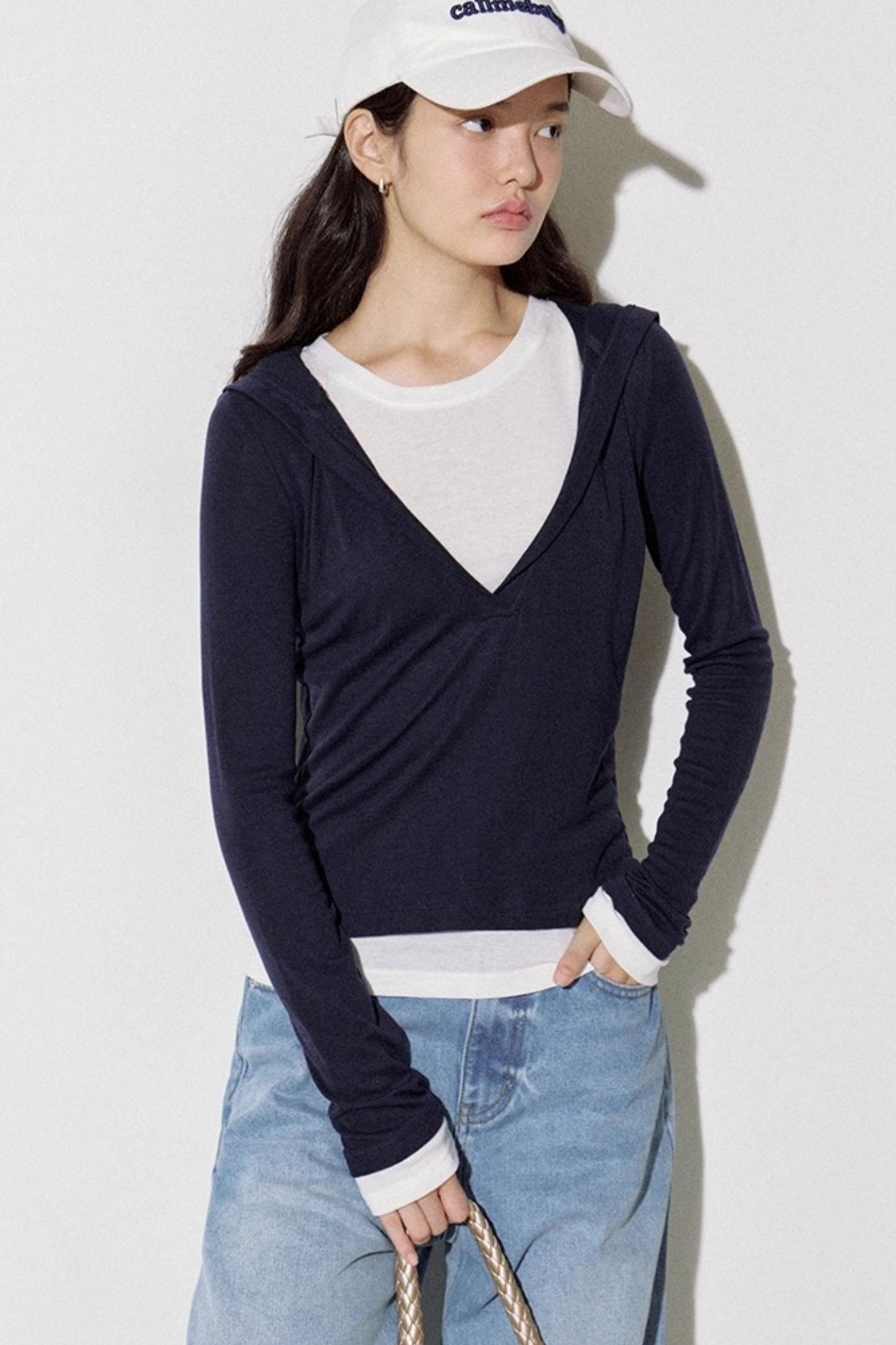Layered Hooded T-shirt