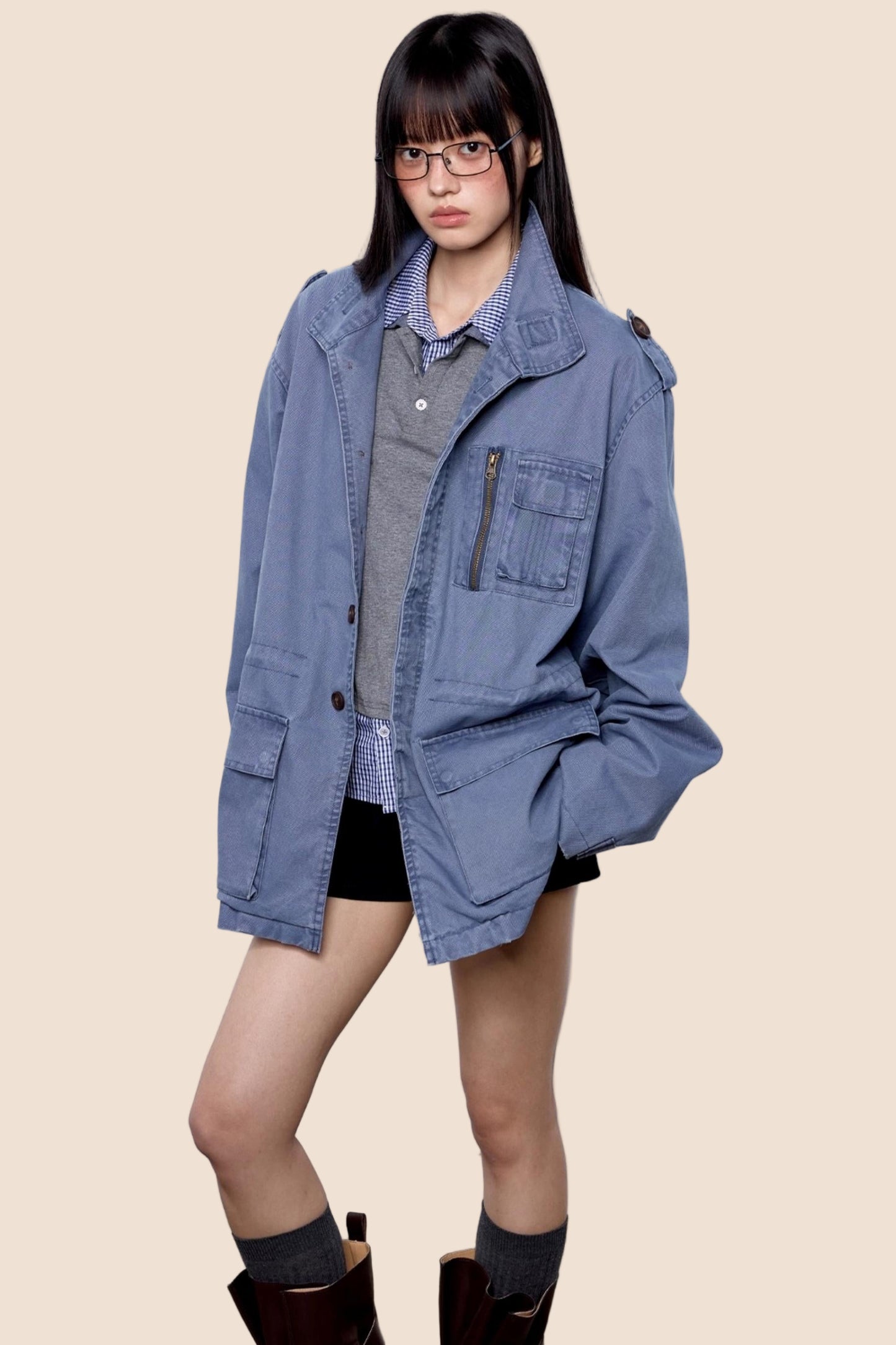 Vintage Cargo Zip Jacket