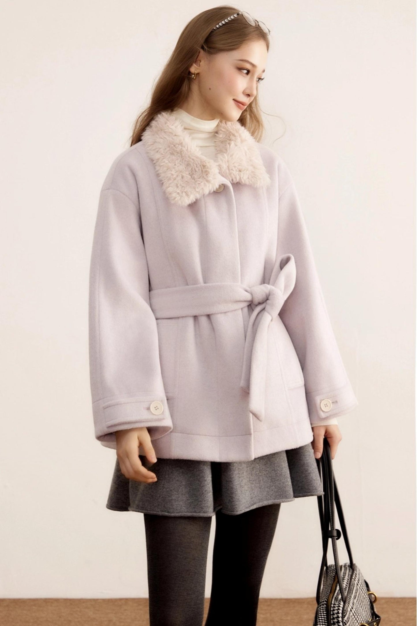 Woolen Mid-Length Winter Plush Wool Coat