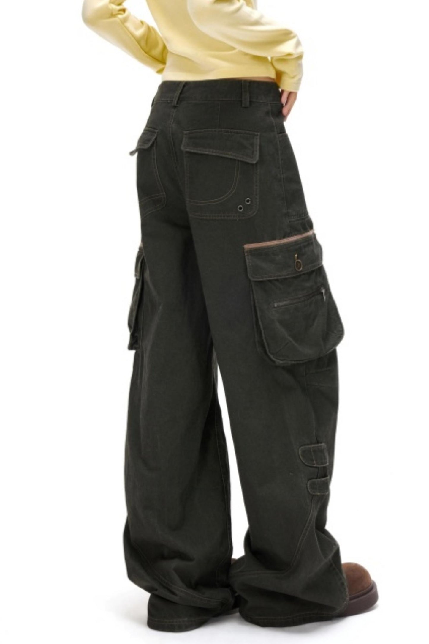 Retro Deconstructed Workwear Pants