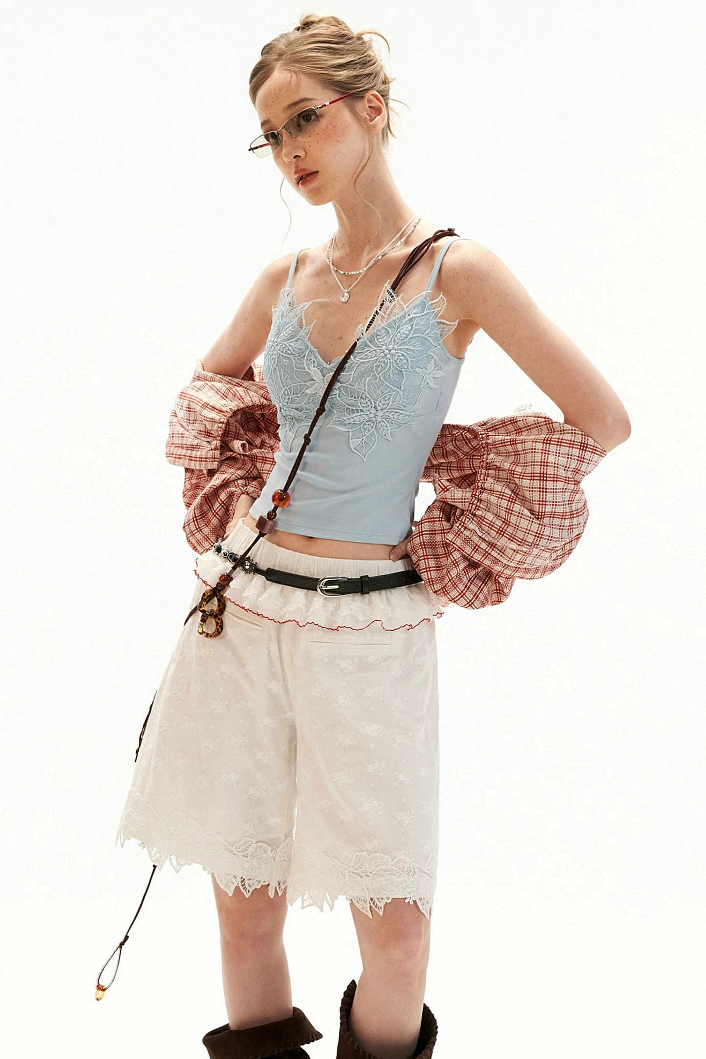 Lace Splicing Summer Shorts