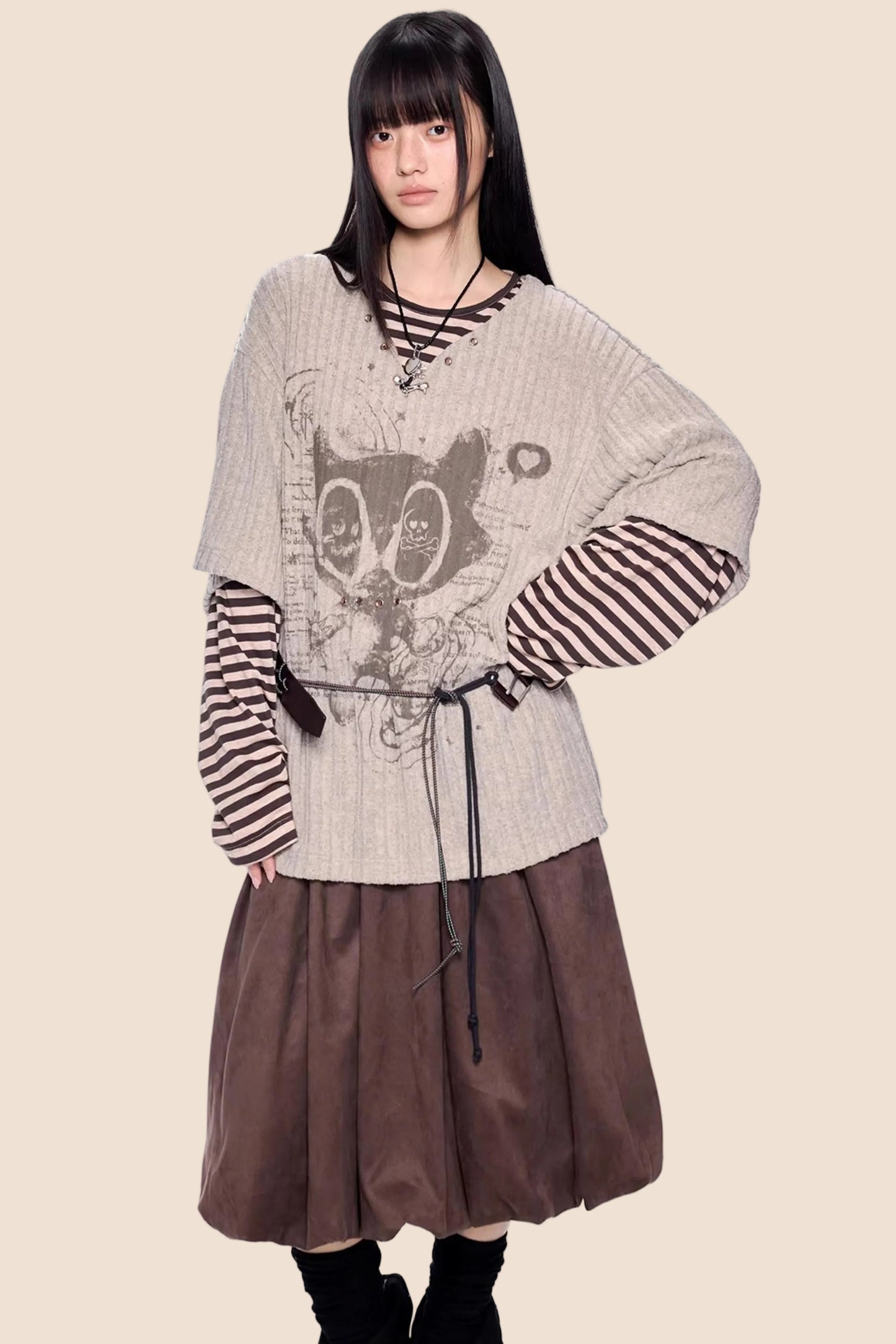 Retro Striped Patchwork Top