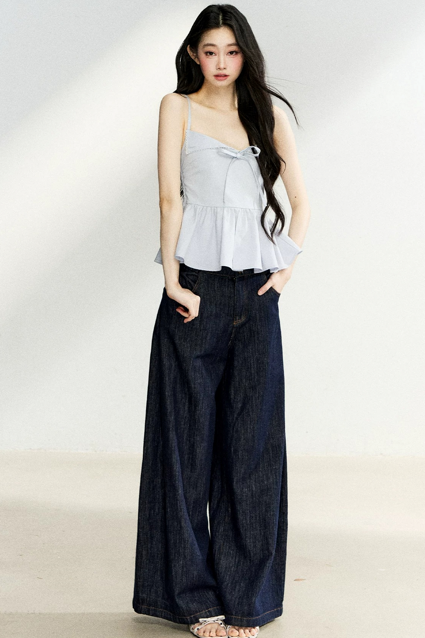 Ruffled Bow Camisole Top