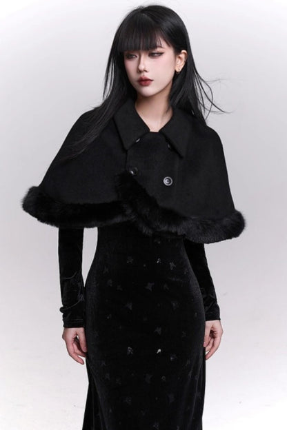Ghostly Woolen Cape Coat