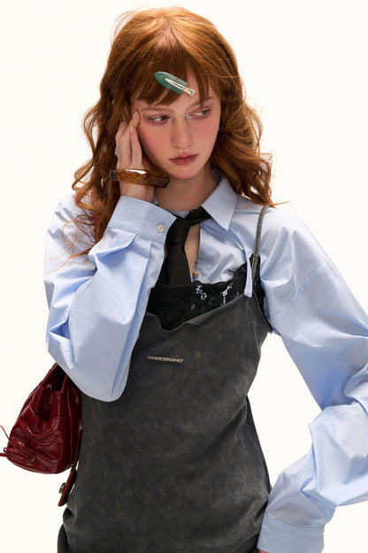 Spliced Lace Gray Sundress