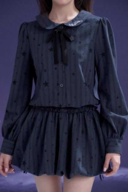 Dark Night Blue Bud Dress Set-Up