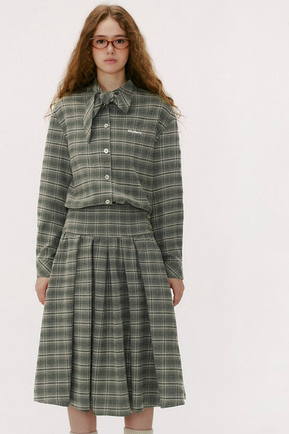 Autumn Plaid Midi Skirt