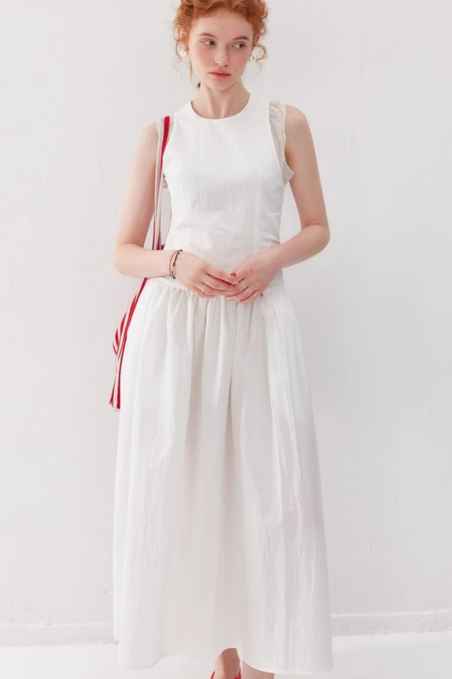 Pleated Tank Dress