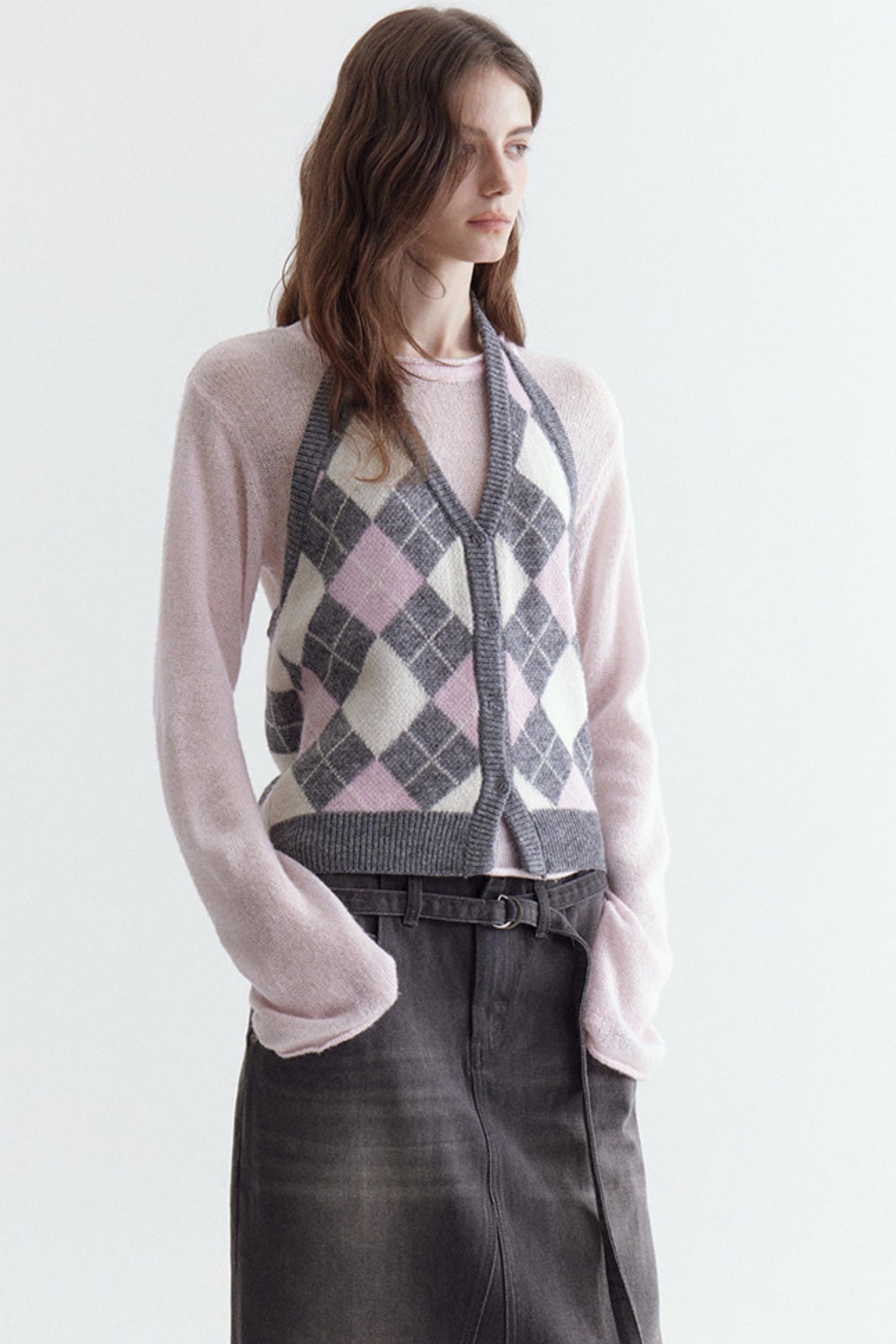 Wool Blend Quilted Vest Set