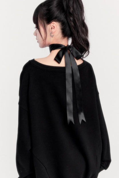 Loose Fleece Long-Sleeved Sweatshirt