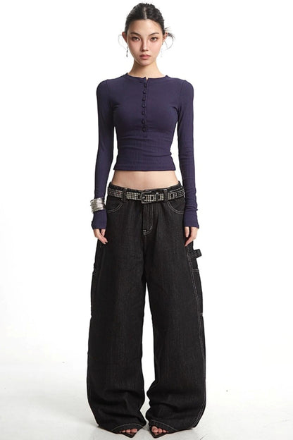 Wide Denim Pants