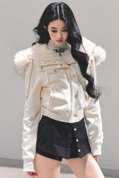 Hooded Faux Fur Winter Coat
