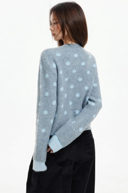 Fake Two-Piece Contrasting Knitted Cardigan