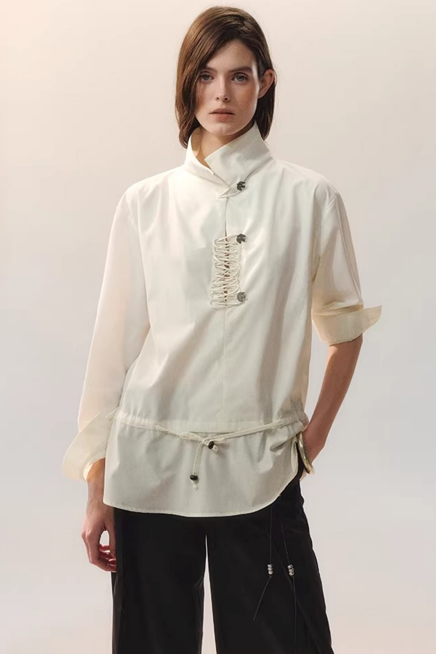 Feather Traces V-Neck Blouse