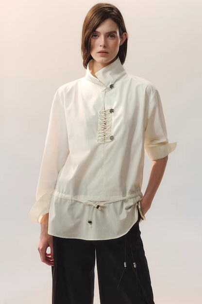 Feather Traces V-Neck Blouse