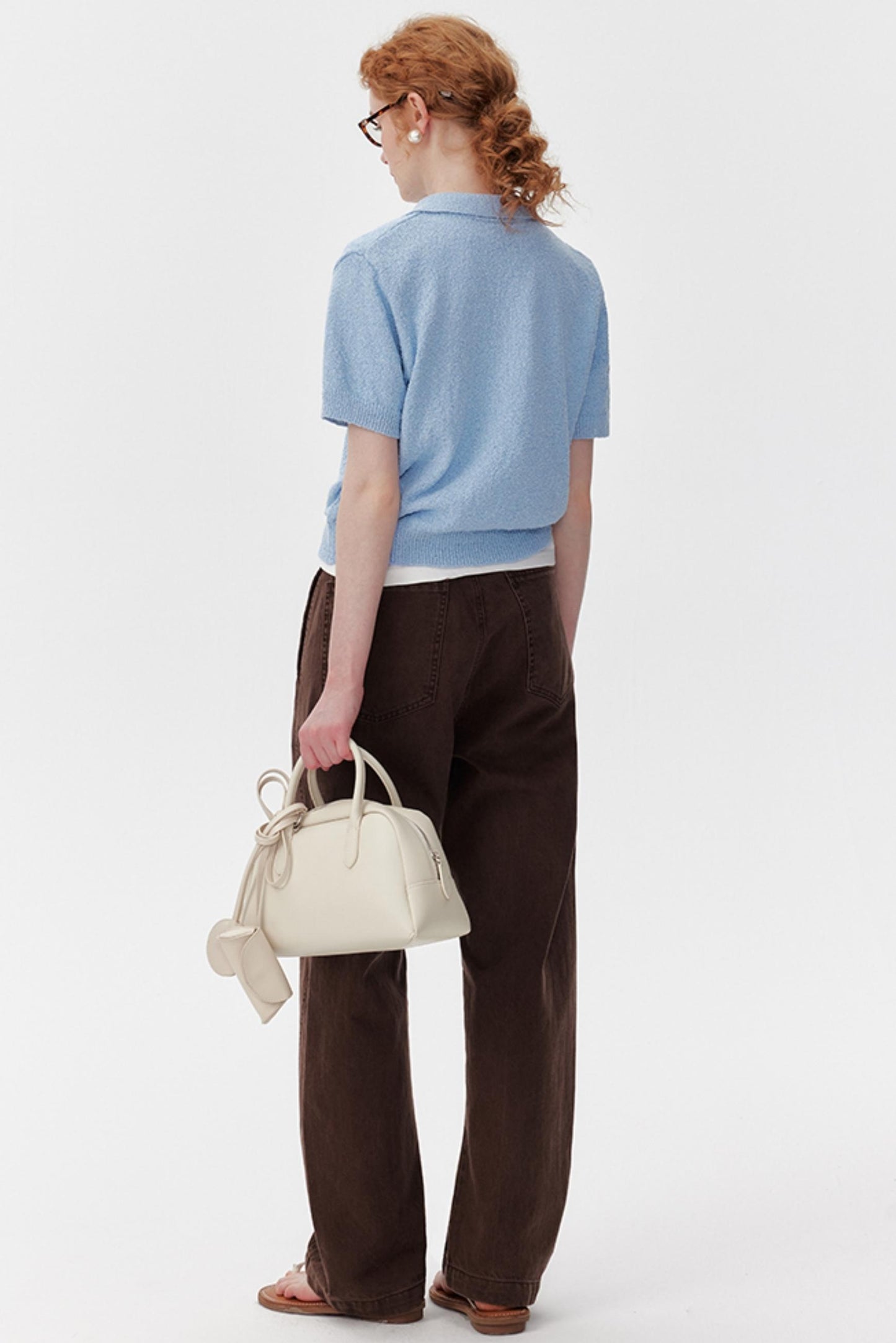 Textured Blue Polo Tee