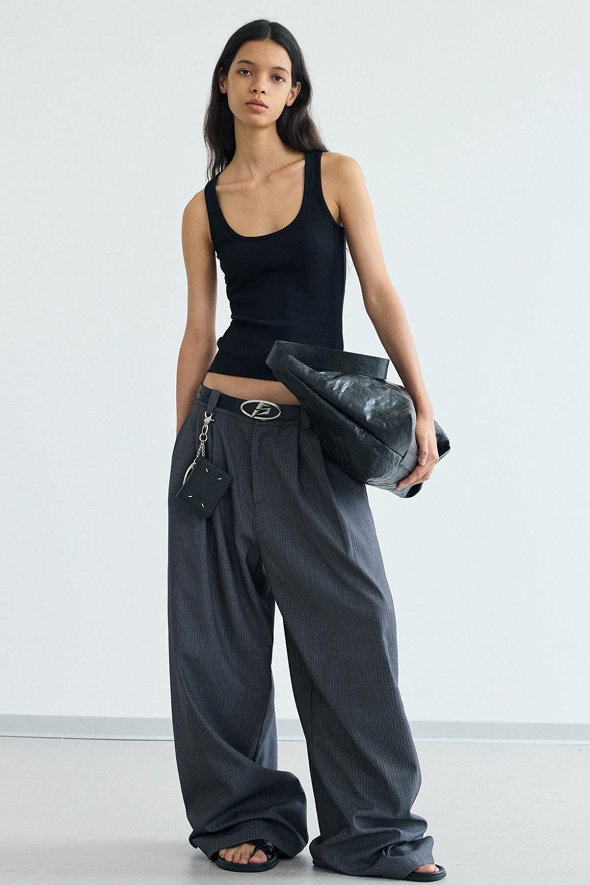 Vintage Draped Straight Leg Pants