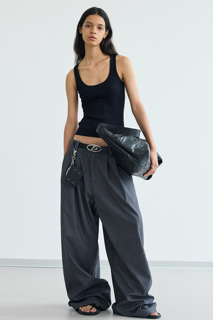 Vintage Draped Straight Leg Pants