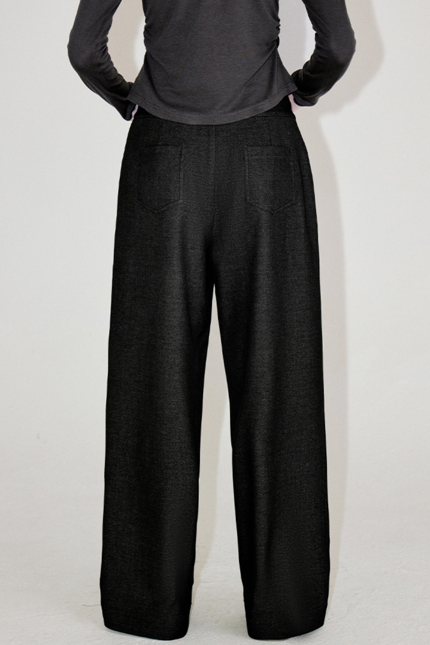 Sophisticated Double-Waistband Suit Pants