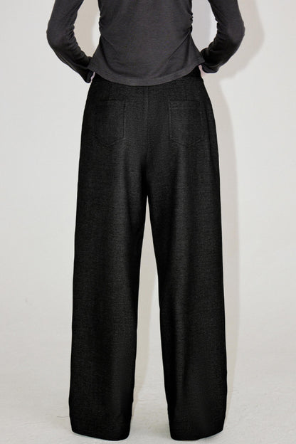 Sophisticated Double-Waistband Suit Pants