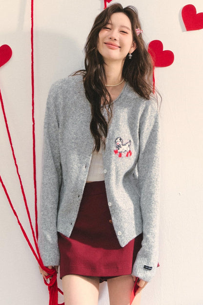 Soft Glutinous Dalmatian Jacquard Cardigan