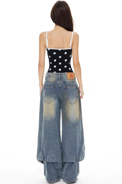 Polka Suspender Vest