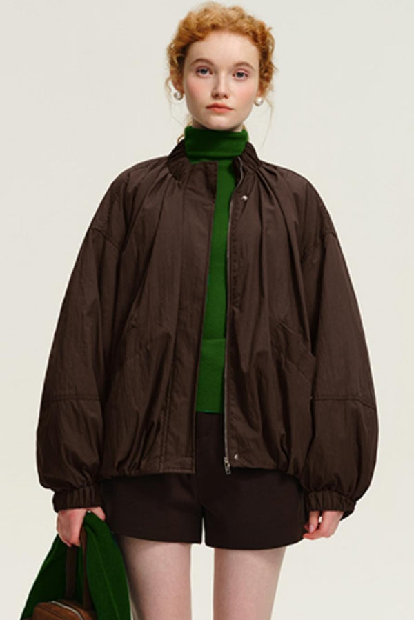 크롭된 오리털 비행 재킷 