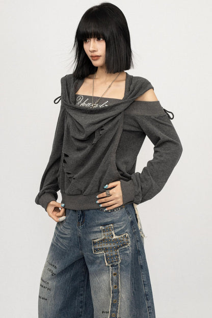 Autumn Swing Loose Gray Top