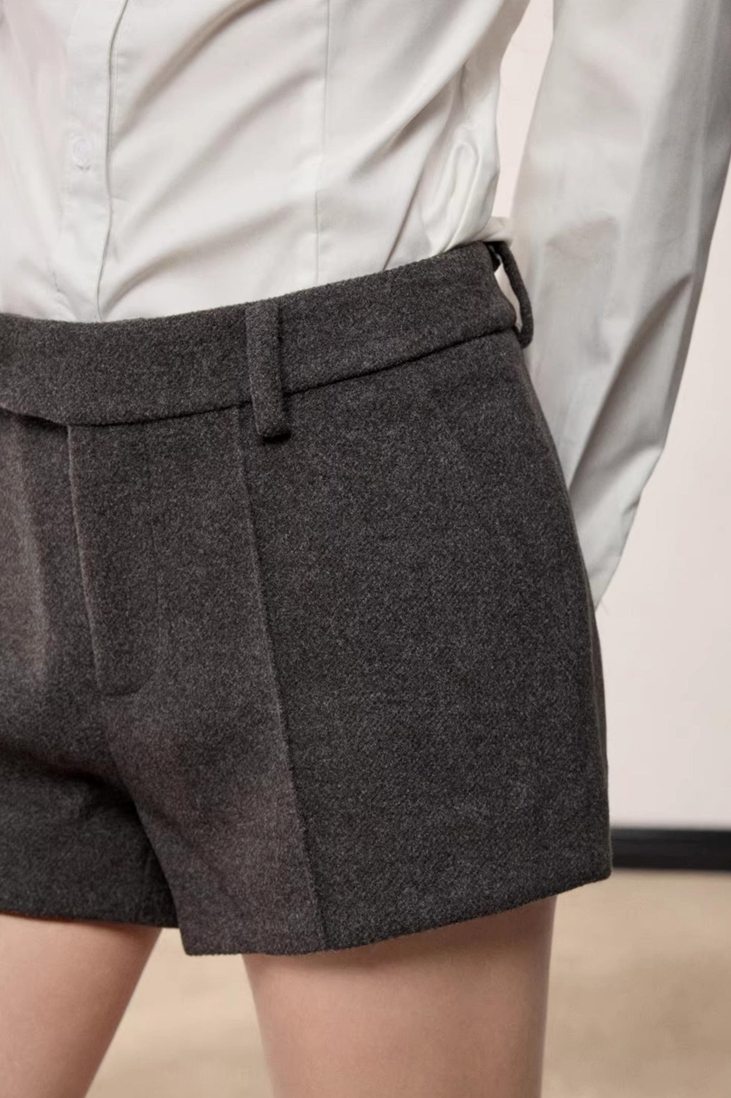 Retro High-Waisted Suit Shorts