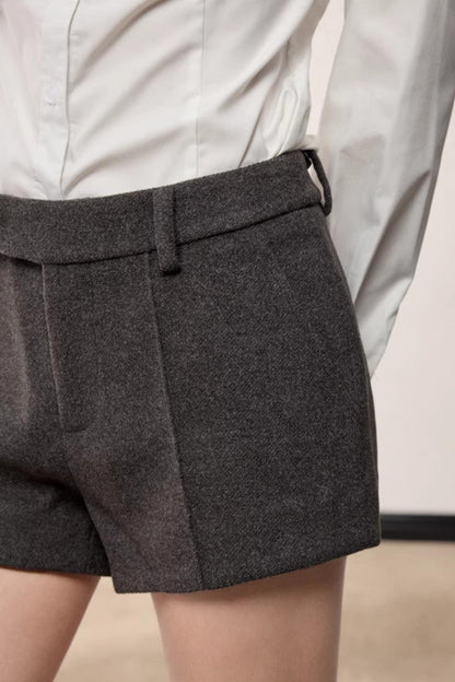 Retro High-Waisted Suit Shorts