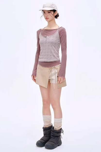 Side Slit Hip-Hugging Skirt Pants