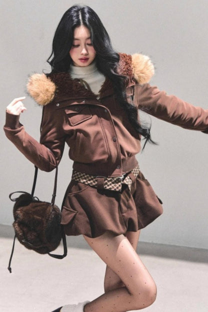 Winter Plush Hooded Coat