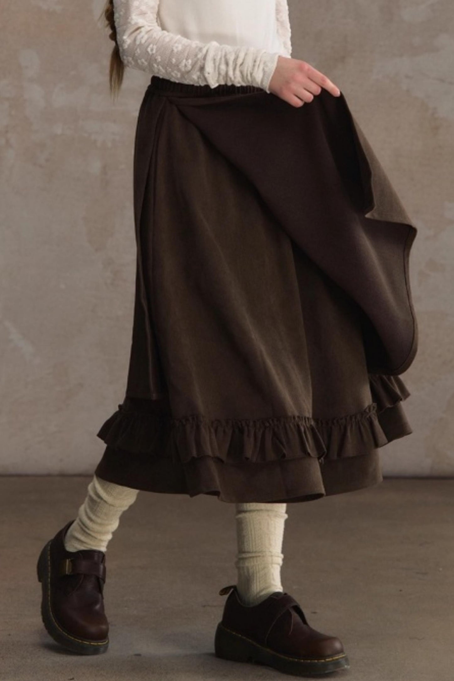 Shirred Culottes Loose Retro Skirt