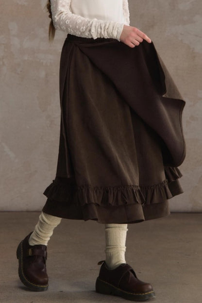 Shirred Culottes Loose Retro Skirt