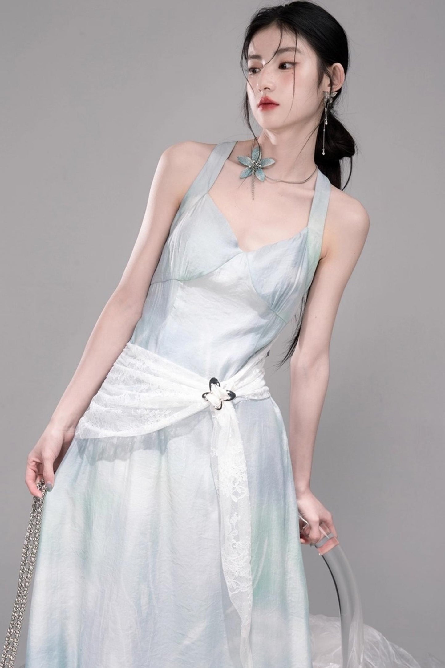 Blue Halterneck Dress