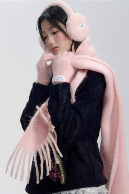 Warme Knopf-Akzent-Ohrenschützer 