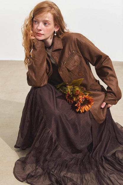 Multi-Pocket Casual Suede Jacket