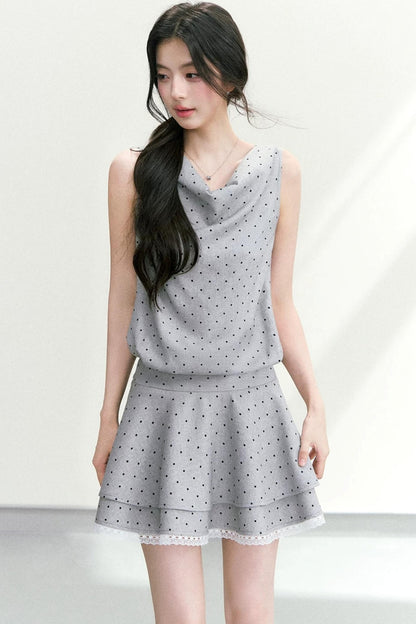 Elegant Polka Dot Tiered Dress